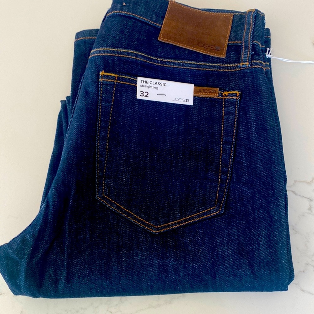 Dark blue Joes jeans.